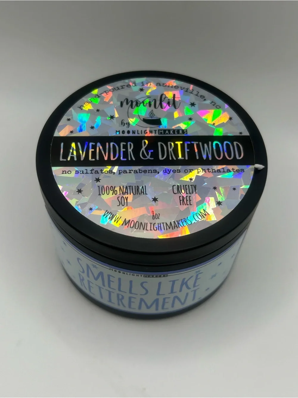 “Smells Like Retirement” Lavender & Driftwood Scented Candle 🕯️